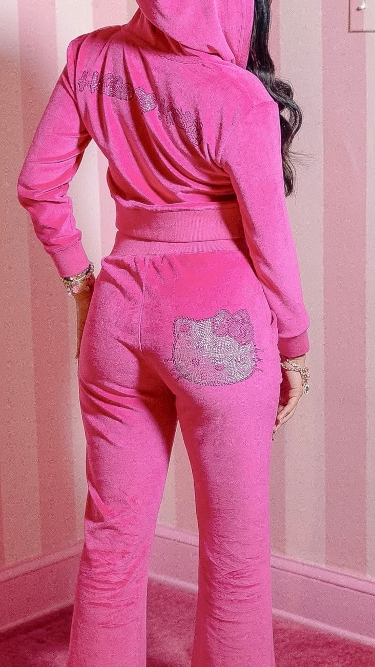 Cartoon Kitty Zip-up Sets