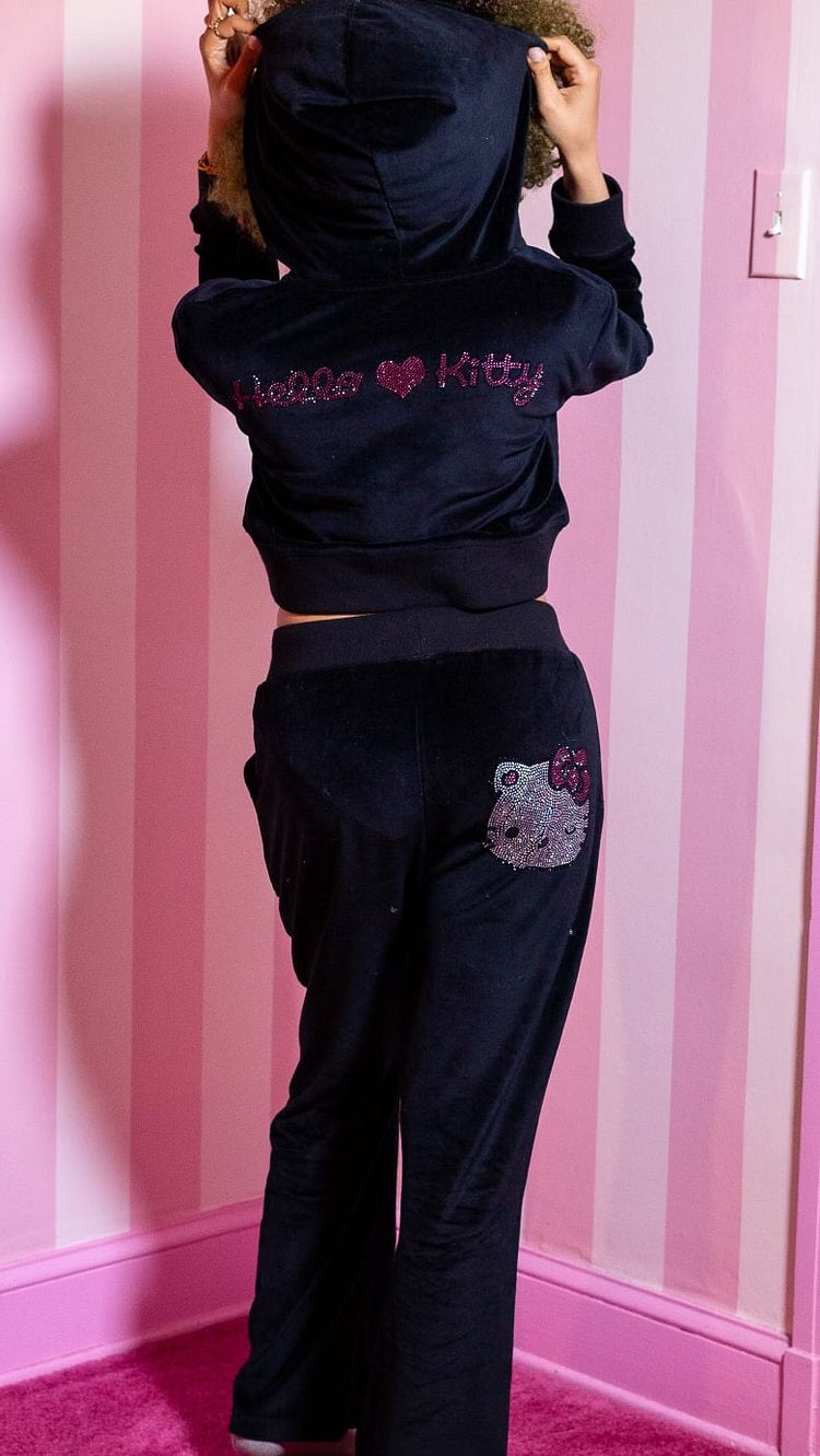 Cartoon Kitty Zip-up Sets