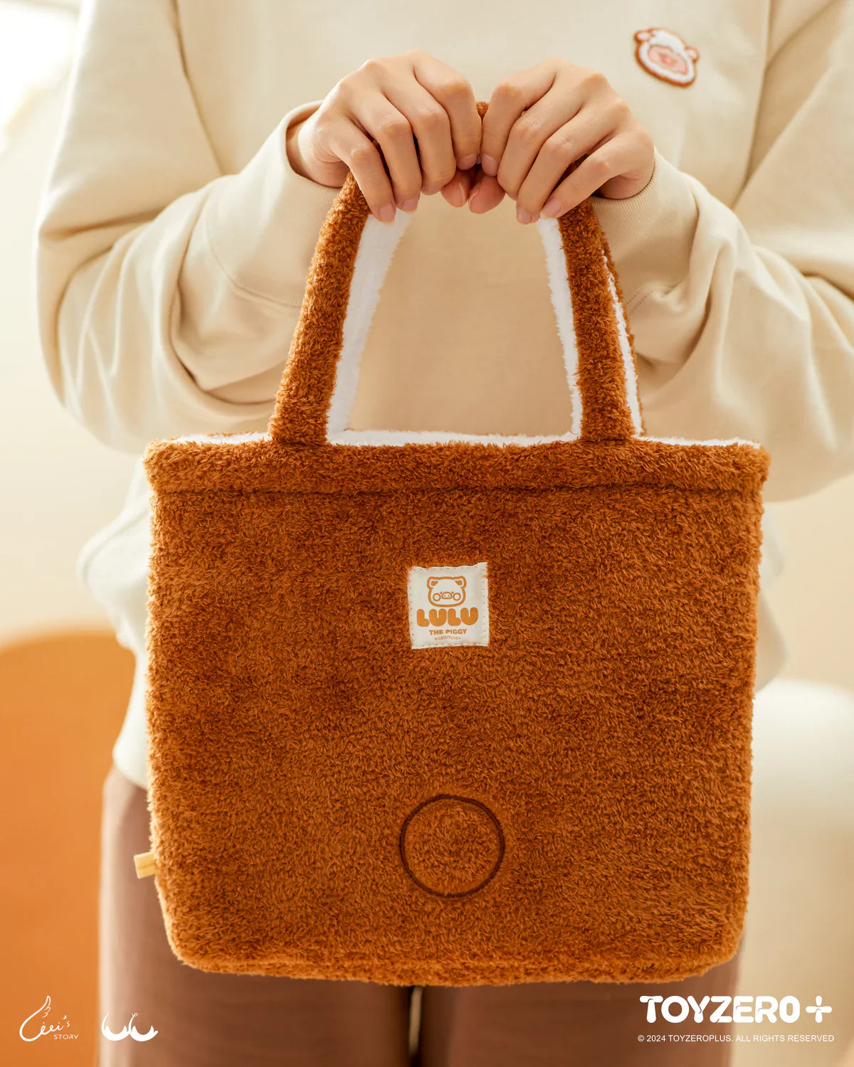 LuLu The Piggy Costume Series Fluffy Reversible Bag