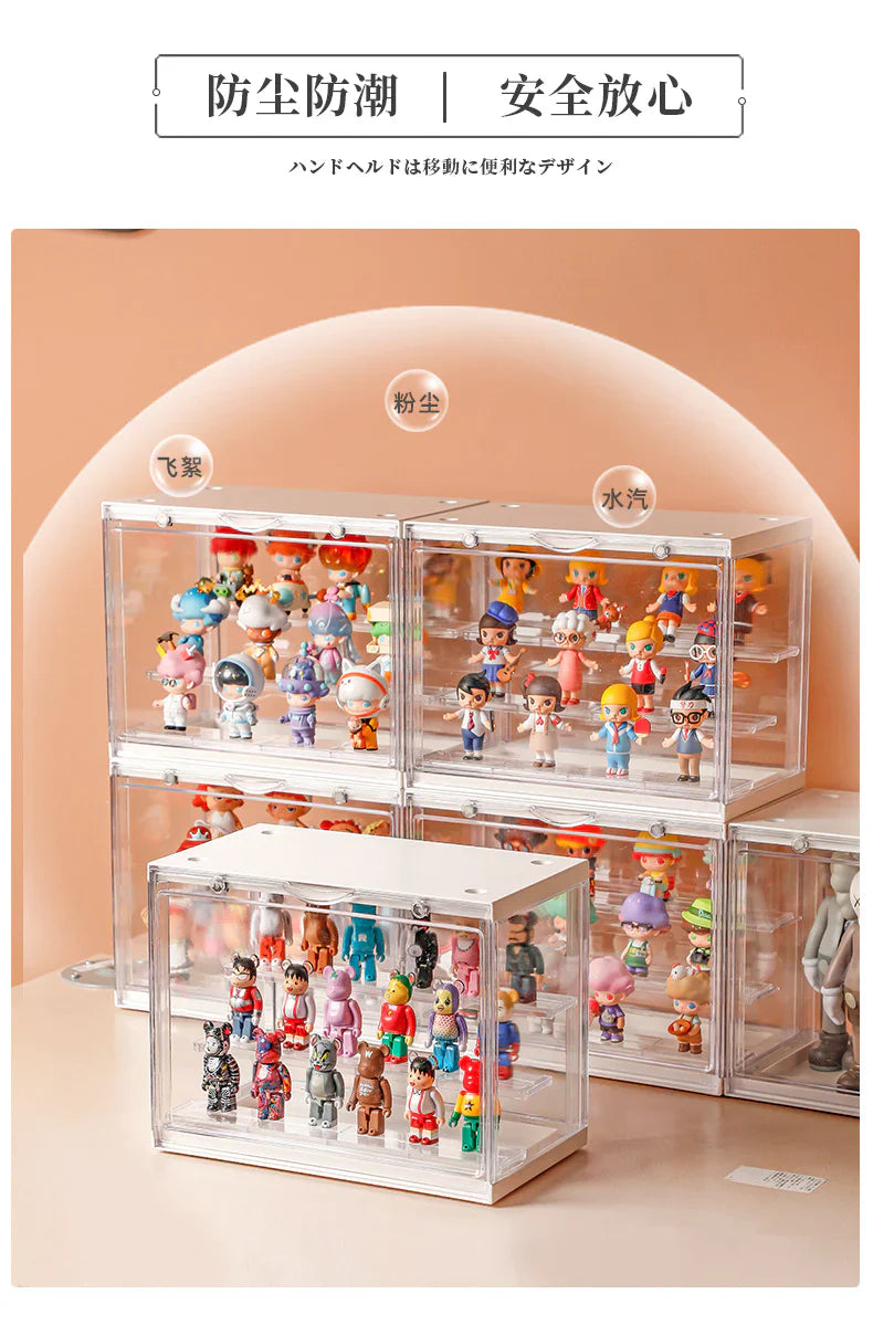 Figure Display Case Large with LED lights - White
