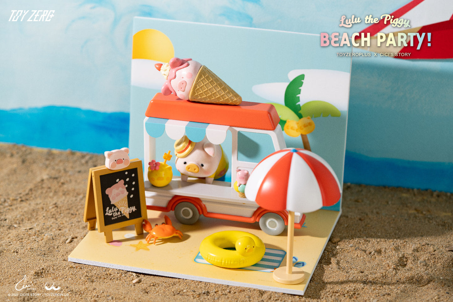 LuLu The Piggy Beach Party Ice Cream Van Premium Set