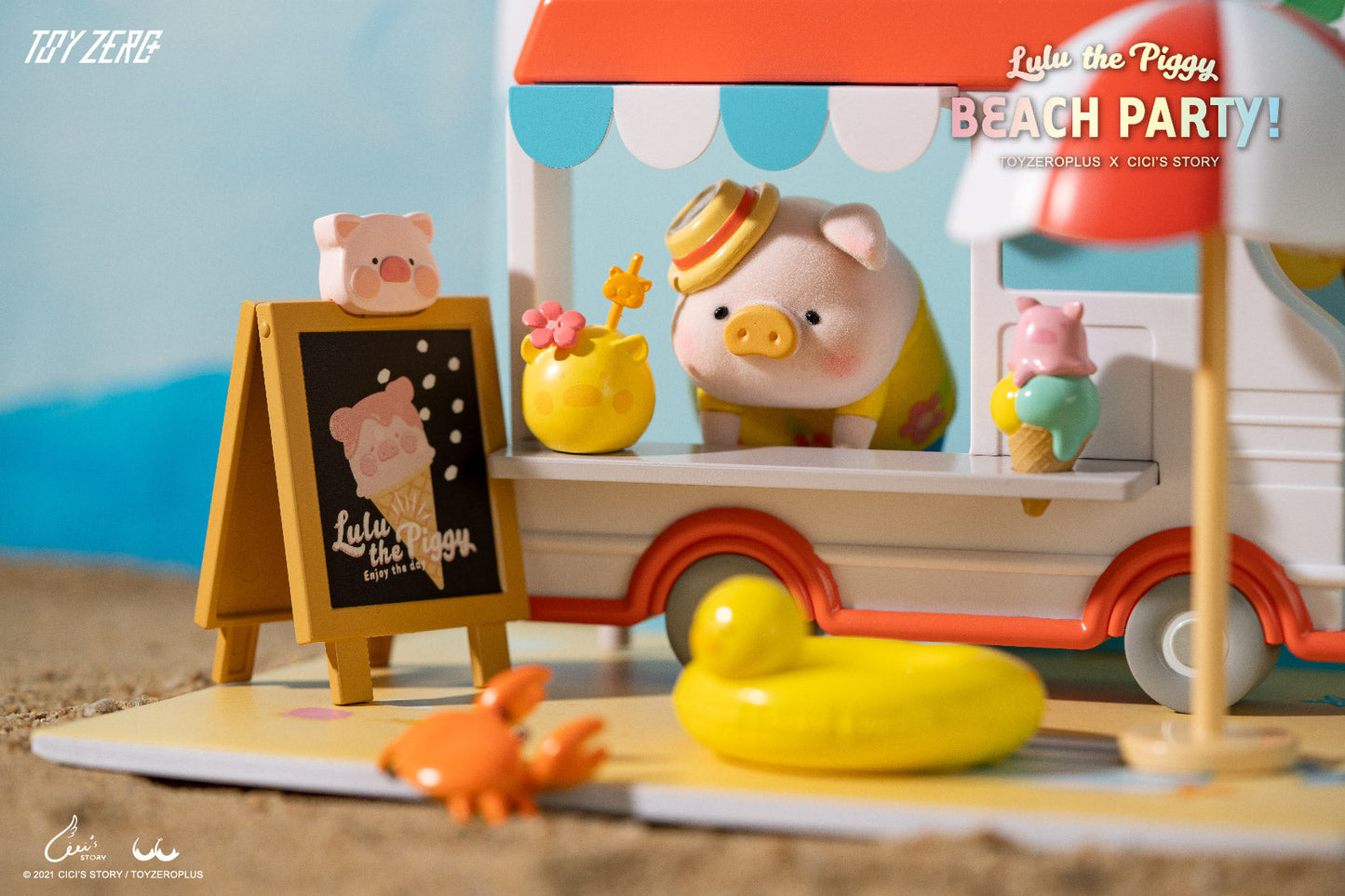 LuLu The Piggy Beach Party Ice Cream Van Premium Set